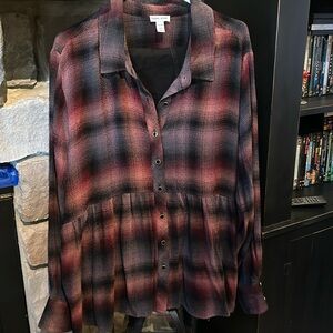 Tribal Black Orchid Peplum top